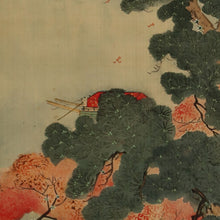 Load image into Gallery viewer, Tanaka Kasen (1864‑?), Arashiyama Boat Festival Scene, Japanese hanging scroll, Meiji period (1868-1912)