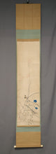 Load image into Gallery viewer, Araki Jippo (1872-1944), Bellflowers and a Small Bird, Japanese hanging scroll