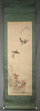 Afbeelding in Gallery-weergave laden, Yokoyama Seiki (1792-1864), Plovers on a Winter Shore, Japanese hanging scroll, Late Edo period