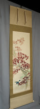 将图片加载到图库查看器,Oka Shigei (1904–1950), Autumn Leaves and Little Bird, Japanese hanging scroll