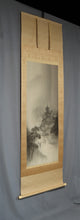 Load image into Gallery viewer, Kawahara Susumu (1933-2014),Rain on the Temple Pagoda, Tomo-bako, Japanese hanging scroll, kakejiku