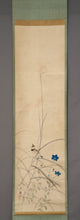 Load image into Gallery viewer, Araki Jippo (1872-1944), Bellflowers and a Small Bird, Japanese hanging scroll