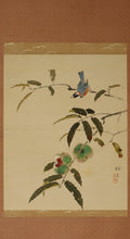 Charger l'image dans la galerie, Ushio Tōri (1885–?),Chestnut Tree and Little Bird, Japanese hanging scroll