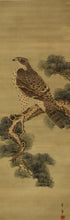 Load image into Gallery viewer, Seppou(?-?) "pine and hawk" Late Edo period-Meiji era, Japanese hanging scroll, kakejiku