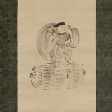 Load image into Gallery viewer, Settan Shoboku (1801–1873), Daikokuten and Chinese Poetry, Japanese hanging scroll, Late Edo period