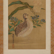 Load image into Gallery viewer, Katayama Sakujunsai Morinori (1772–1833), Quail Painting (Small Piece), Japanese hanging scroll , Mid Edo period
