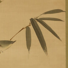 Load image into Gallery viewer, Nakajima Raisho (1796-1871) Bamboo and a Bush Warbler, Chinese Bellflower and Two Quails, Late Edo period-Meiji era, Japanese hanging scroll, kakejiku