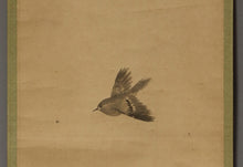 Load image into Gallery viewer, Kishi Renzan (1804-1859) "Japanese bush warbler" Late Edo period, Japanese hanging scroll, kakejiku