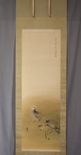 Load image into Gallery viewer, "quails"-Fukunaga Seihan (1883-1961), Japanese hanging scroll, kakejiku
