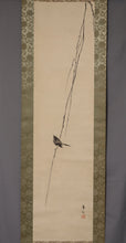Load image into Gallery viewer, Suzuki Kason (1860-1919) "willow trees and a bush warbler" Meiji-Taisho era, Japanese hanging scroll, kakejiku