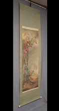 Load image into Gallery viewer, Mitsue(?-?) "Autumn grass and small bird." Showa era, Japanese hanging scroll, kakejiku