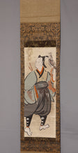 Load image into Gallery viewer, Otsu-e "Takasho(falconer)(鷹匠)" Around 18th century, Japanese hanging scroll, kakejiku