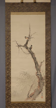 Load image into Gallery viewer, Imao Keinen(1845-1924) "Old trees, red ivy, and small birds" Meiji-Taisho era, Japanese hanging scroll, kakejiku