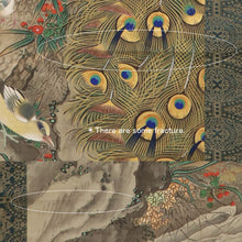 Load image into Gallery viewer, Tani Bunchu (1823-1876) "Flowering Plants, Peacocks and Small Birds under a Pine Tree" Large hanging scroll, Late Edo period-Meiji era, Japanese hanging scroll, kakejiku