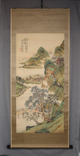 Load image into Gallery viewer, Nakajima San-in (1845-?) "Drunkards Returning Home on the Day of the Autumn Festival for the God of the Land" Meiji era, Japanese hanging scroll, kakejiku