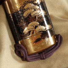 Charger l&#39;image dans la galerie, Inrō with Design of Pine, Bamboo, Crane, and Tortoise - Maki-e - Japan - Early 20th century
