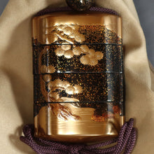 Charger l&#39;image dans la galerie, Inrō with Design of Pine, Bamboo, Crane, and Tortoise - Maki-e - Japan - Early 20th century
