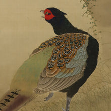 将图片加载到图库查看器，Imao Keinen(1845-1924) &quot;Cherry Blossoms and a Pheasant&quot; Meiji-Taisho era, Japanese hanging scroll, kakejiku
