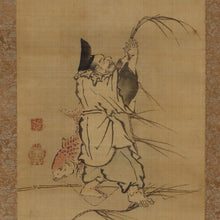 Lade das Bild in den Galerie-Viewer, Unknown, Ebisu with Sacred Shimenawa Rope, Japanese hanging scroll, Late Edo period

