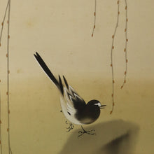 Load image into Gallery viewer, Imanaka Soyu (1886-1959), Willow and Wagtail, Japanese hanging scroll
