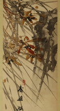 Lade das Bild in den Galerie-Viewer, Takemura Gyujin (1901–1984), Orchids and a one-line poem, Japanese hanging scroll

