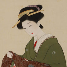 Charger l'image dans la galerie, Hisa Jogetsu (1883–?), Beauty (Changing clothes), Japanese hanging scroll, 1937, Shōwa period (1926–1989)
