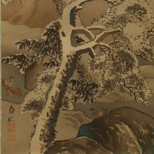 Load image into Gallery viewer, Hirai Chokusui (1861-?), Juroujin with Summer and Winter Landscapes, Japanese hanging scroll
