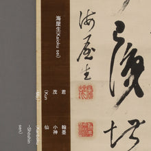 Load image into Gallery viewer, Nukina Kaioku (Suou)(1778-1863), Three-Line Calligraphy, Japanese hanging scroll

