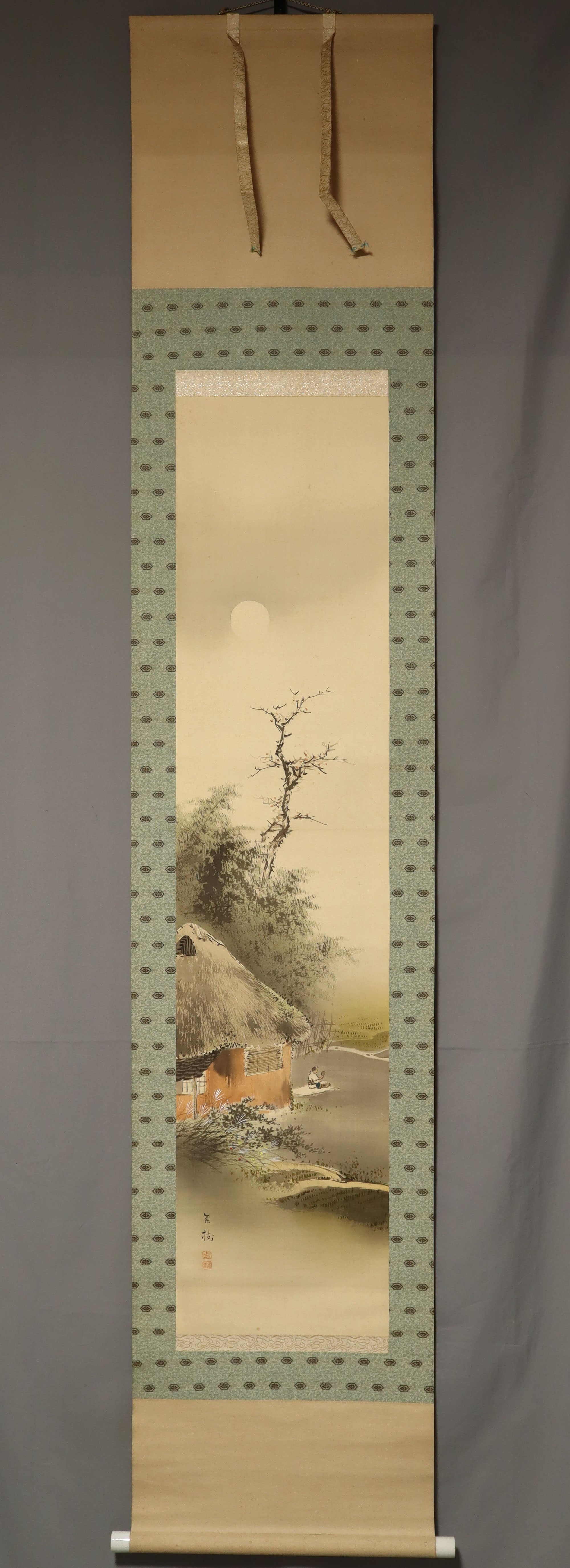 Imai Keiju (1891-1967), Kinuta under the moonlight, Japanese hanging scroll