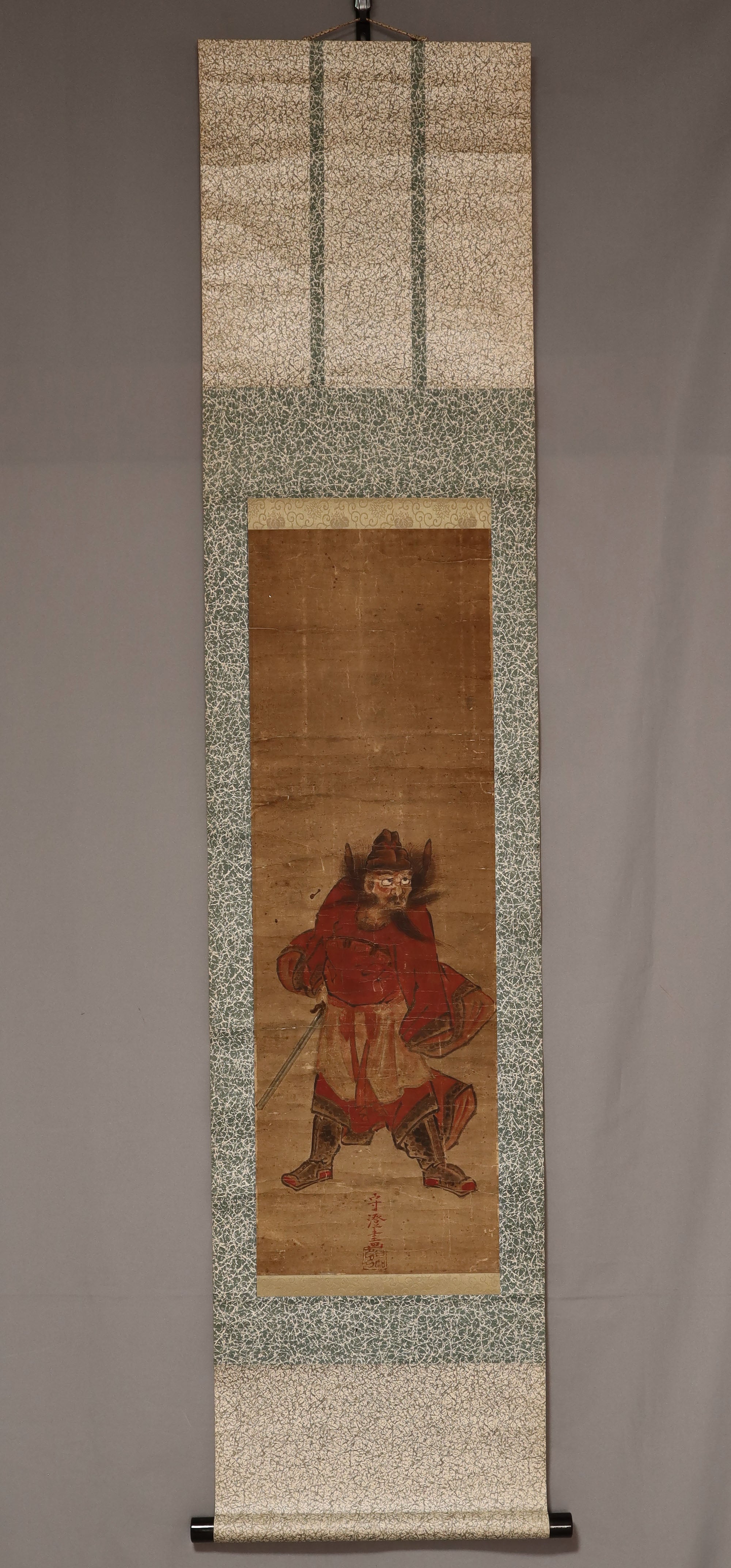 Morizumi (?-?) 守澄, Red Zhong Kui (Sho-ki), Late Edo period, Japanese hanging scroll, kakejiku