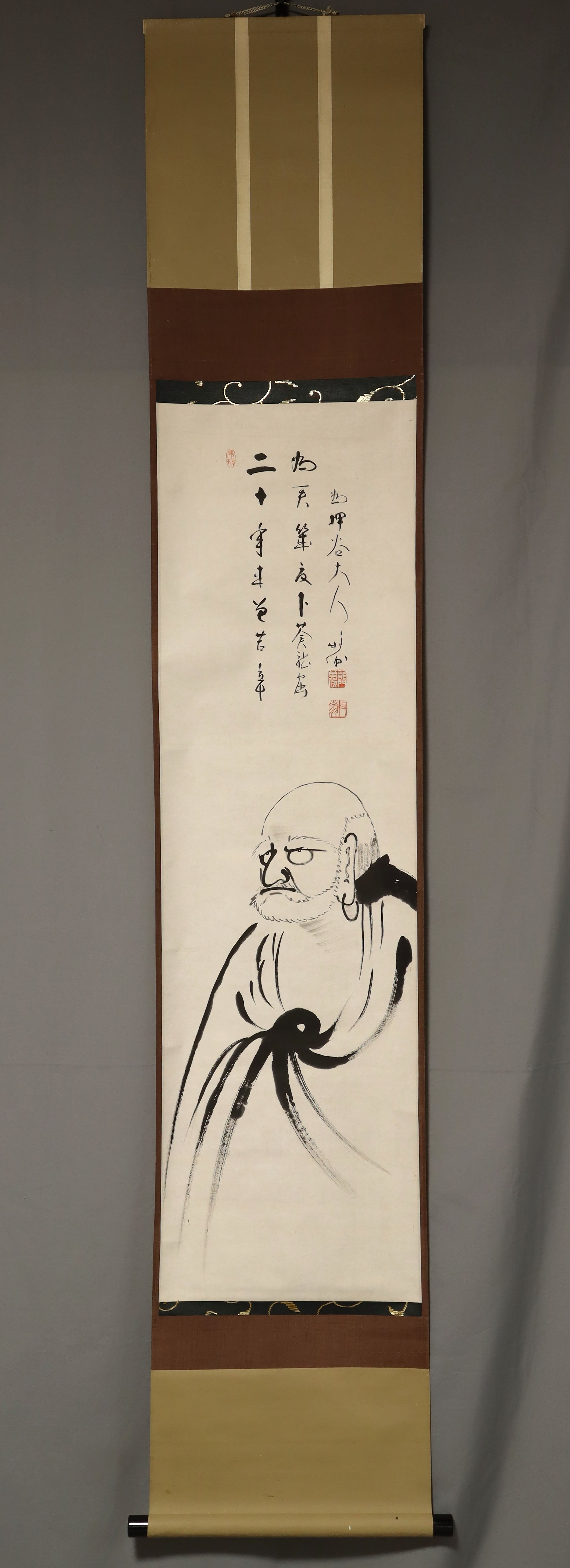 Seki Bokuo (1903-1991), Daruma Painting with Inscription, Japanese hanging scroll