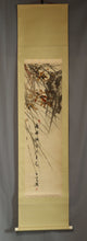 Lade das Bild in den Galerie-Viewer, Takemura Gyujin (1901–1984), Orchids and a one-line poem, Japanese hanging scroll
