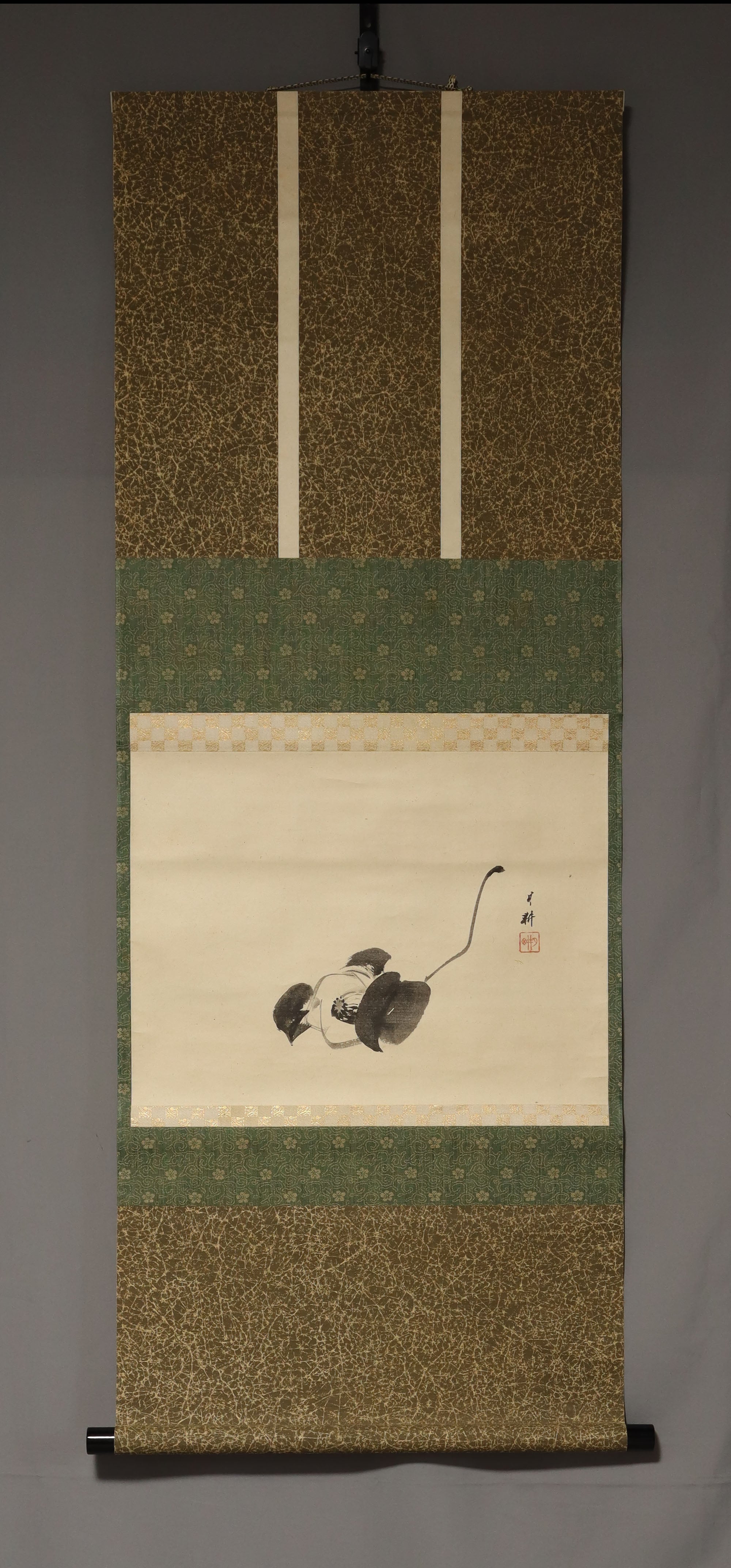 Tanaka Gekko (?-?),Camellia, Japanese hanging scroll, kakejiku