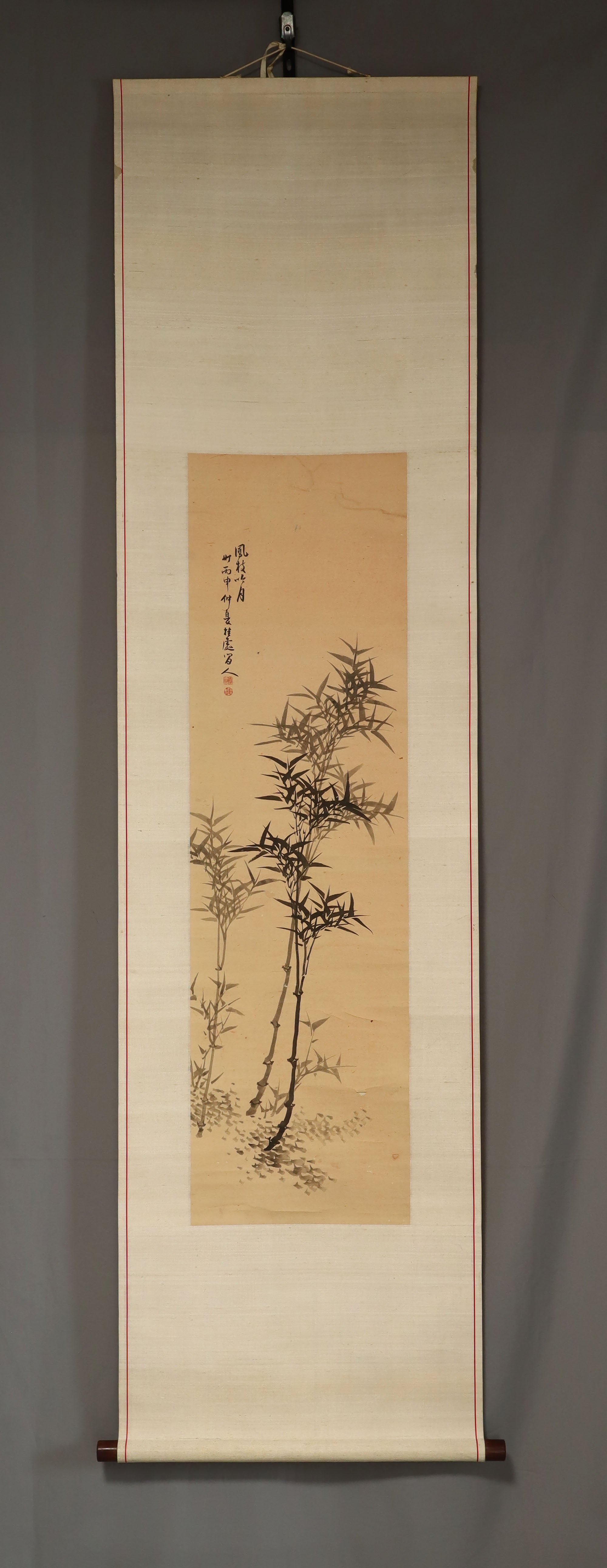 Nambara Keisho (1851-?), Ink Painting of Bamboo, 1896, Japanese hanging scroll