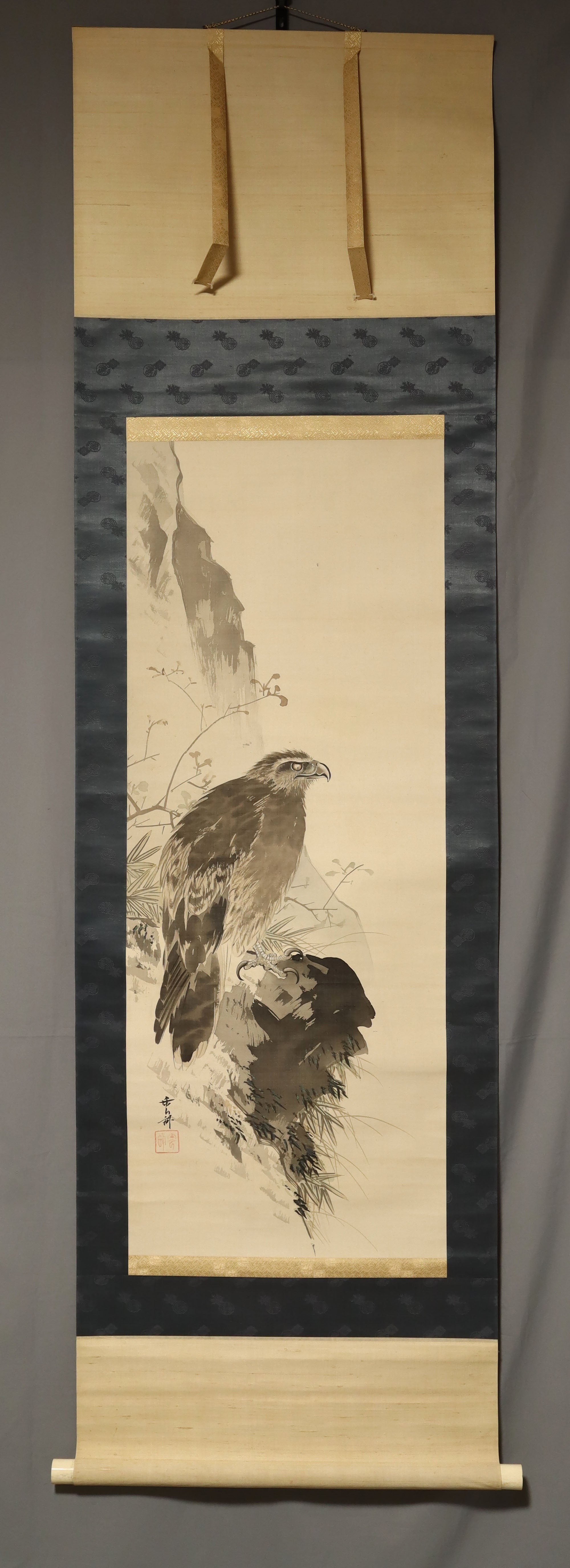 Matsushita Unpo (1888-1917) , Eagle, Japanese hanging scroll, kakejiku