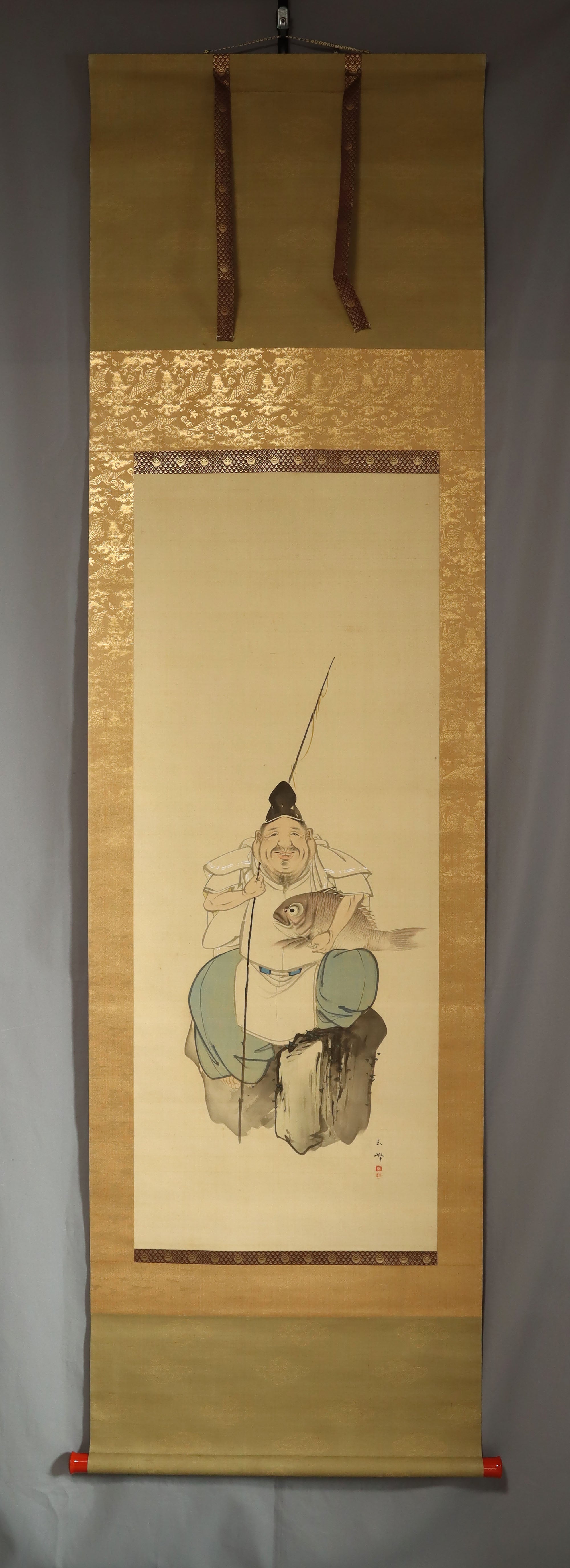 Hasegawa Gyokuhou (1822-1879), Ebisu, Japanese hanging scroll