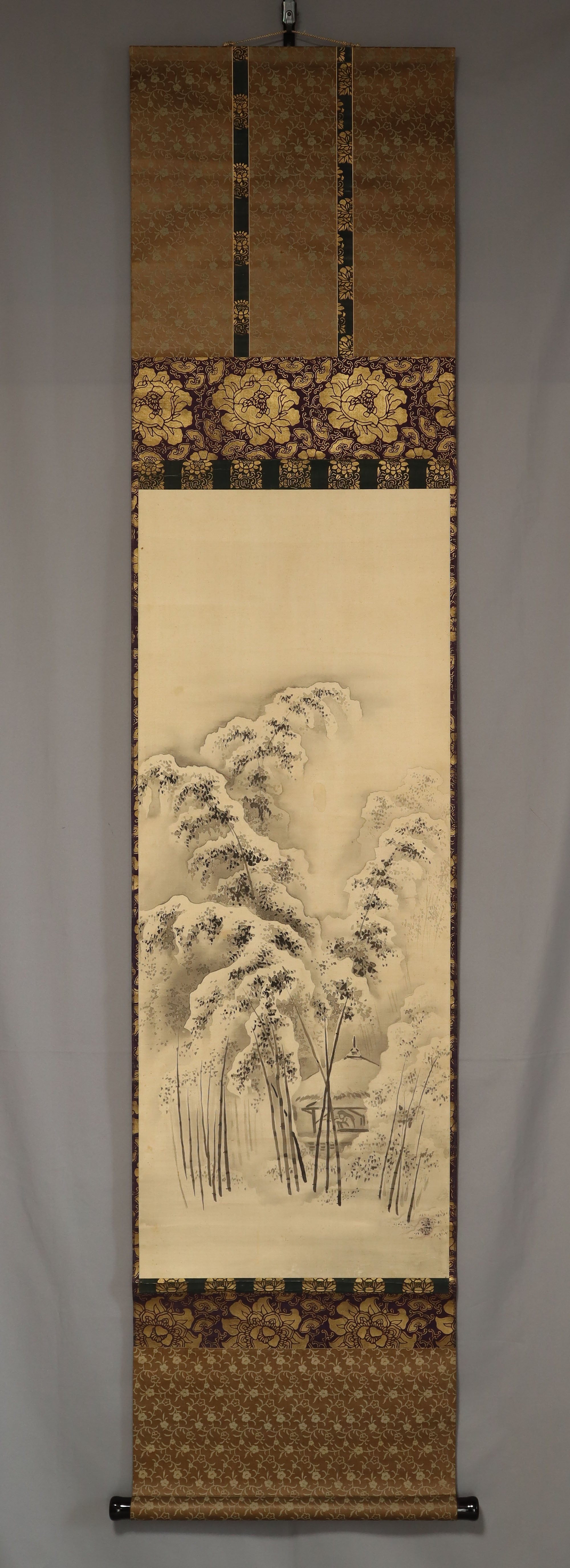 Takaku Aigai (1796-1843),Snowy Landscape , Japanese hanging scroll