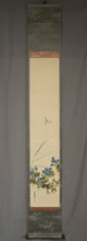 Charger l&#39;image dans la galerie, Takahashi Shuka (1878-1952),Clear Autumn Sky(Chrysanthemums and Dragonfly), Japanese hanging scroll
