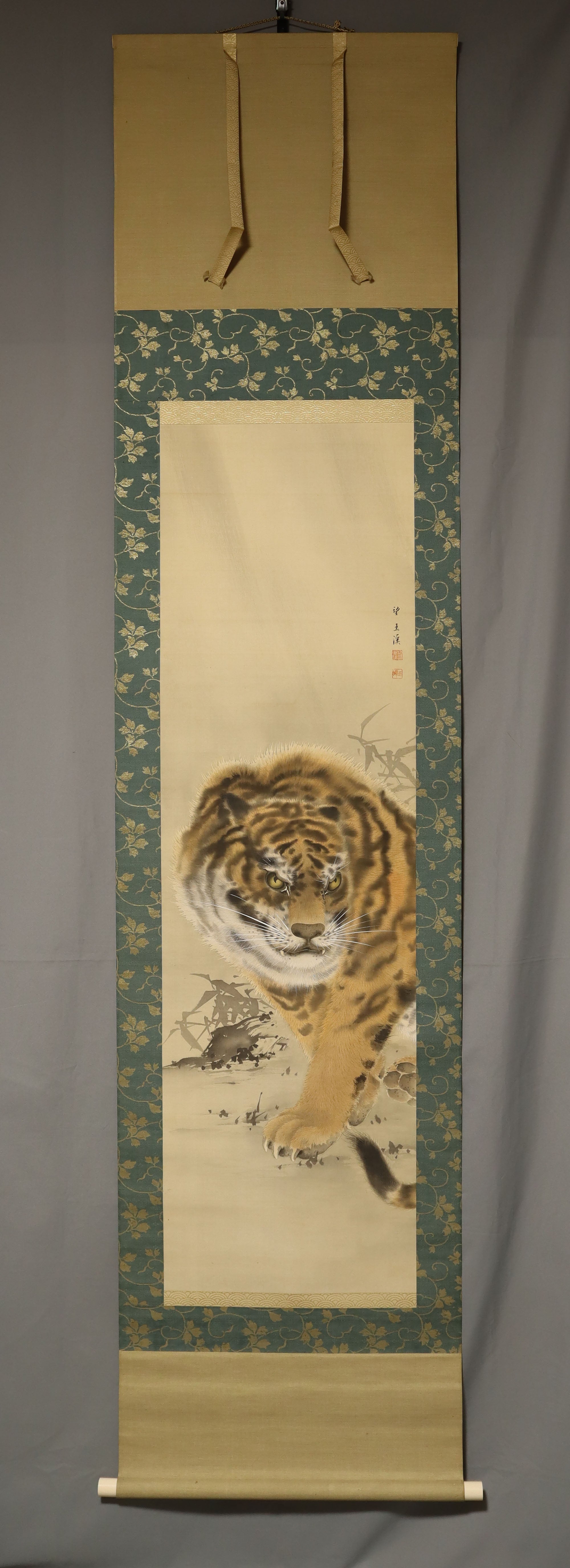 Mochizuki Gyokukei (1874–1938) ,Fierce Tiger – One of a Set of Twelve Scrolls, Japanese hanging scroll, kakejiku