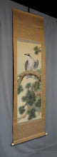 将图片加载到图库查看器，Shiroyanagi Eiho (1890-?), Pine Tree and Hawk, Japanese hanging scroll, kakejiku
