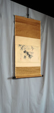 Load image into Gallery viewer, Uragami Shunkin (1779–1846), cotton rose and Kingfisher, 1844, Japanese hanging scroll, Late Edo period
