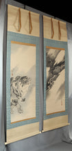将图片加载到图库查看器，Saeki Ganryo (1798-1852), Dragon and Tiger, Japanese hanging scroll, Late Edo period
