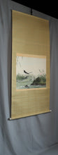 Load image into Gallery viewer, Oji Magosaburo(?-?),Wagtail and Dianthus (Pink), Japanese hanging scroll
