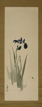 Load image into Gallery viewer, Takahashi Shuka (1878-1952), Iris and a Firefly, Japanese hanging scroll

