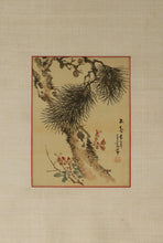 Lade das Bild in den Galerie-Viewer, Kawabe Seiran (1868-1931), Pine and Rose, Japanese hanging scroll
