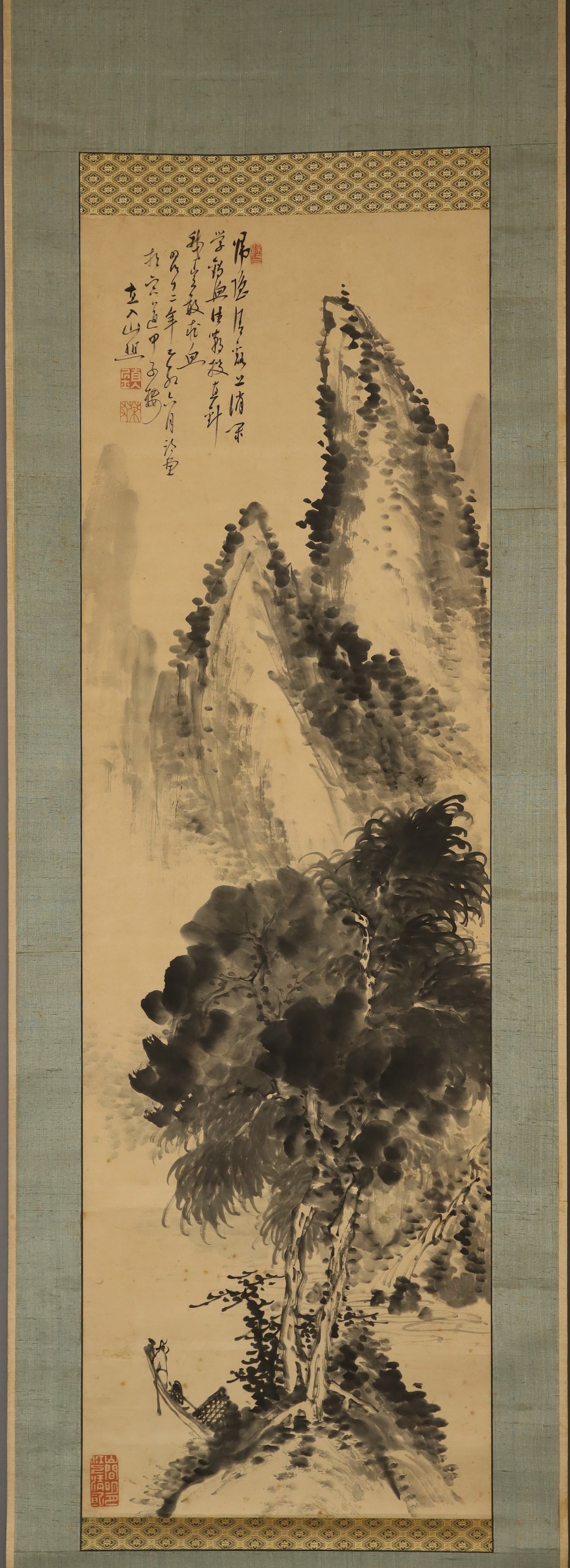 Tanomura Chokunyu (1814-1907), Returning to Secluded Life by a Clear Stream, Japanese hangingscroll