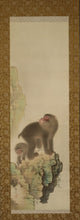 Load image into Gallery viewer, Hosui豊水 (?-?) Two monkeys,Showa era, Japanese hanging scroll, kakejiku
