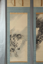 将图片加载到图库查看器，Saeki Ganryo (1798-1852), Dragon and Tiger, Japanese hanging scroll, Late Edo period
