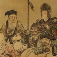 Load image into Gallery viewer, Gan Ryūsai (?-?), 岸龍斎, Shichifukujin, Seven Lucky Gods, Japanese hanging scroll, Late Edo period
