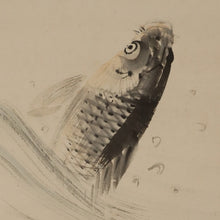 Charger l&#39;image dans la galerie, Baba Keisen (1888-1954), Leaping Carp, Japanese hanging scroll

